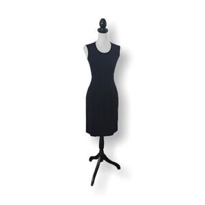 Celine Finition Main Midnight Navy Stretch Wool Sheath Dress Size 36 / US 4
